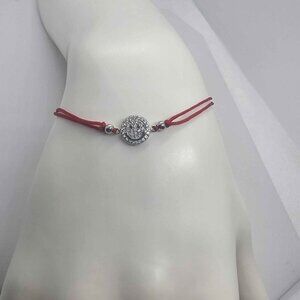 Sterling SIlver 925 Happy Smile Design with red String Bracelet